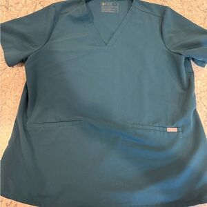 Figs XXL Technical Collection Scrub Top in Teal